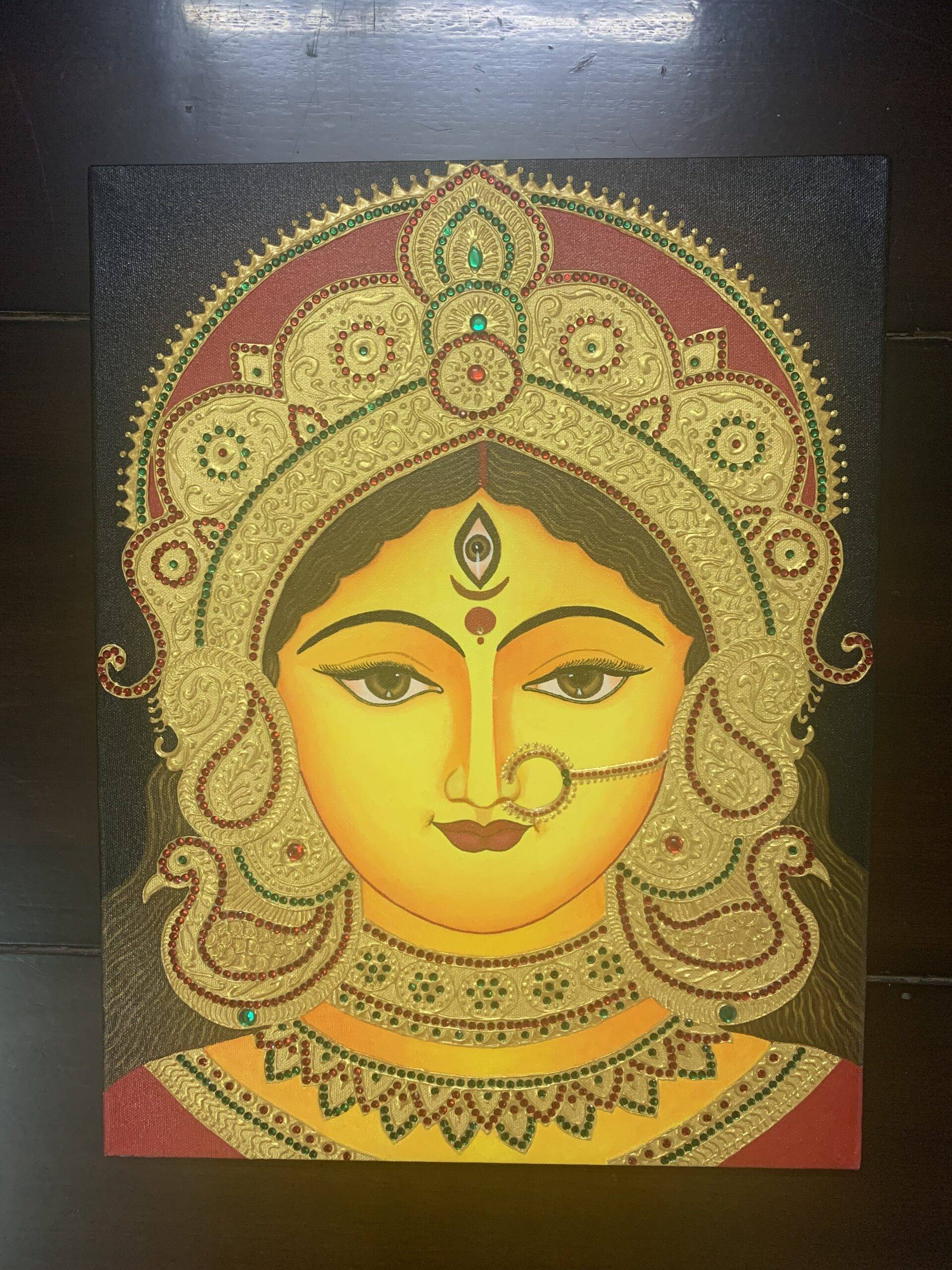 Maa Durga Acrylic painting - urviscreations.com